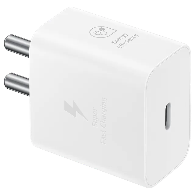 SAMSUNG 25W Type C Fast Charger (Adapter Only, Support PD 3. PPS, White)