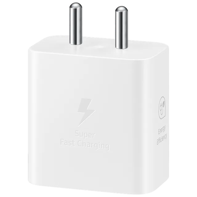 SAMSUNG 25W Type C Fast Charger (Adapter Only, Support PD 3. PPS, White)